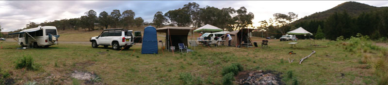 Token campsite 
panoramic photo, Sofala