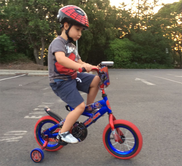 Jake speeding away 
on his bike!